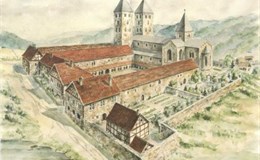 Kolorierte Federzeichnung von F.L.Janisch, Korbach 1950